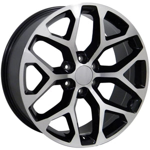 OE Wheels CV98B 20x9 6x139.7 24et Gloss Black Machined Wheel