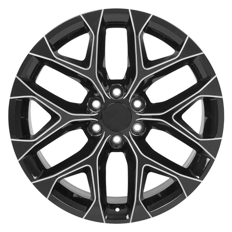 OE Wheels CV98B 22x9 6x139.7 24et Gloss Black with Milled Edge Wheel