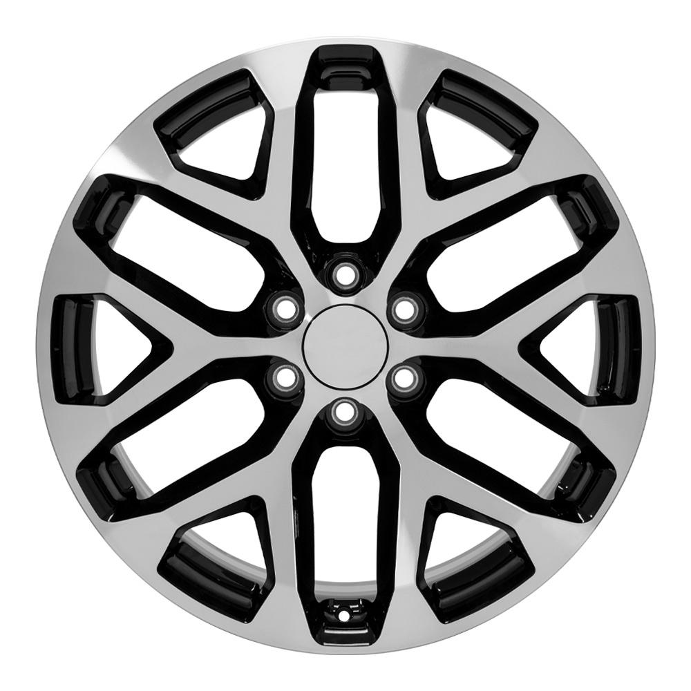 OE Wheels CV98B 22x9 6x139.7 24et Gloss Black Machined Wheel