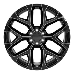 OE Wheels CV98B 24x10 6x139.7 24et Gloss Black with Milled Edge Wheel