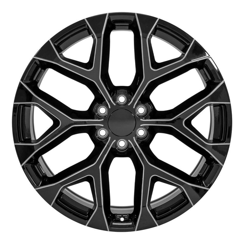 OE Wheels CV98B 24x10 6x139.7 24et Gloss Black with Milled Edge Wheel