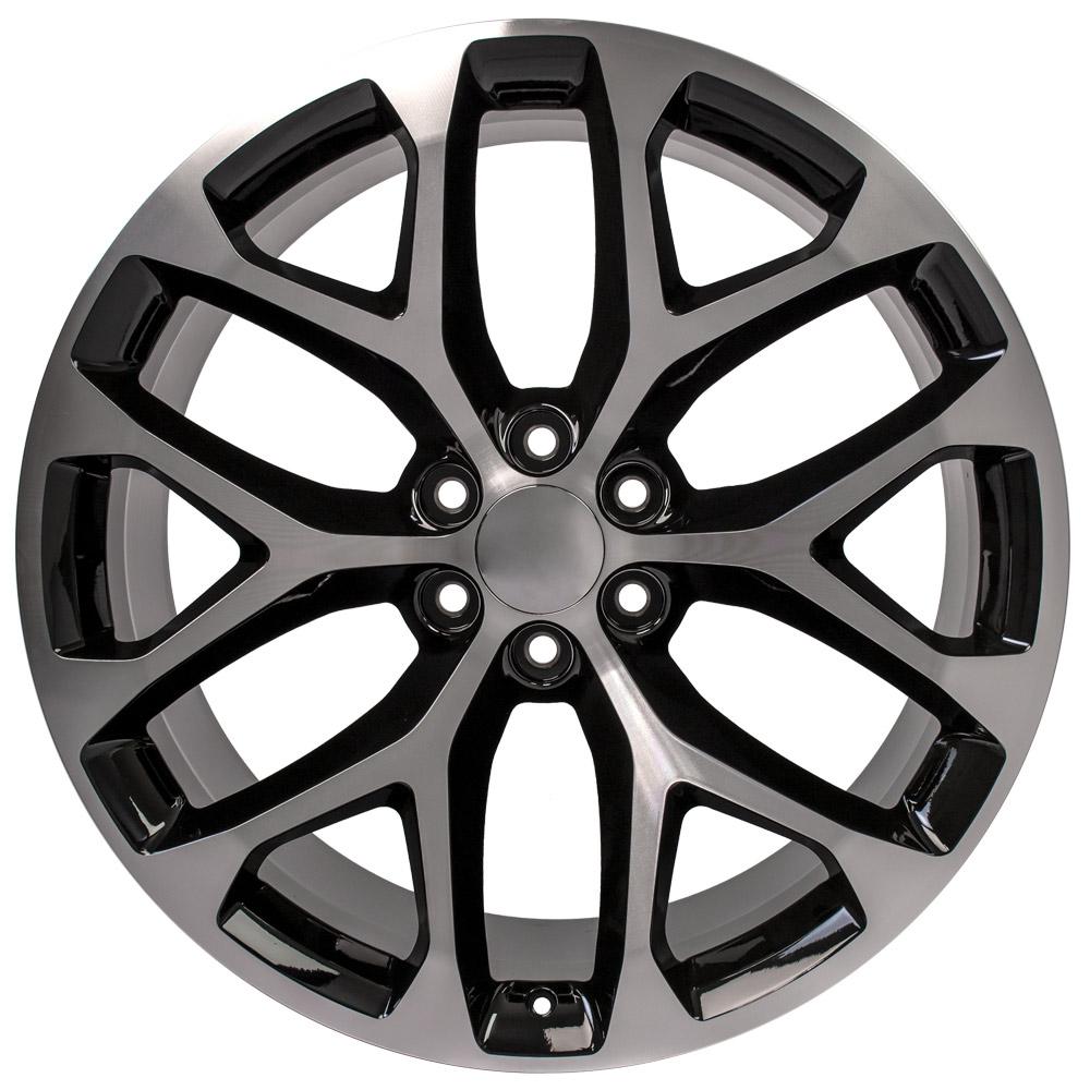 OE Wheels CV98B 24x10 6x139.7 24et Gloss Black Machined Wheel