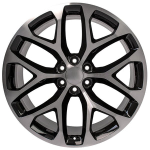 OE Wheels CV98B 24x10 6x139.7 24et Gloss Black Machined Wheel