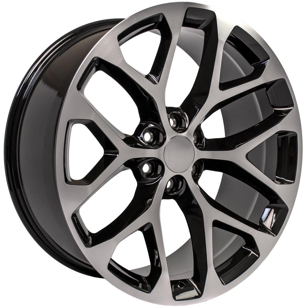 OE Wheels CV98B 24x10 6x139.7 24et Gloss Black Machined Wheel
