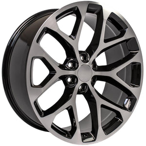 OE Wheels CV98B 24x10 6x139.7 24et Gloss Black Machined Wheel