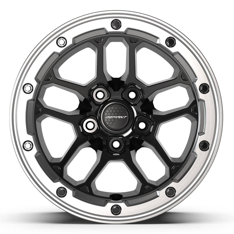 DEFIANT DF01 17x8 5x127 12et Gloss Black with Milled Edge Wheel