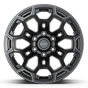 DEFIANT DF03 18x9 6x139.7 -12et Satin Black with Dark Satin Charcoal 2-Tone Wheel