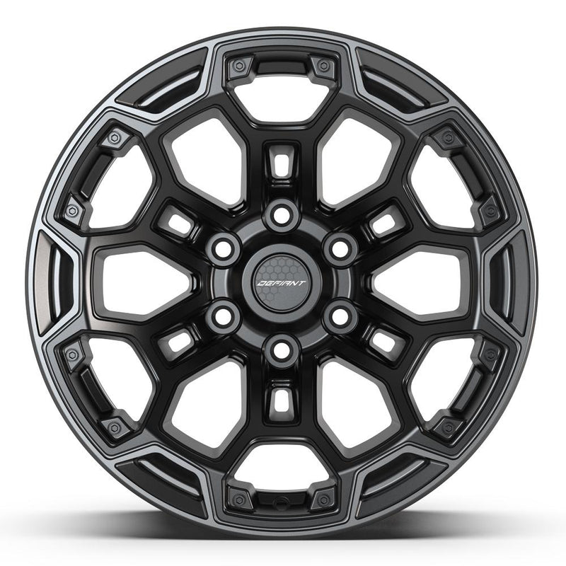 DEFIANT DF03 18x9 6x139.7 -12et Satin Black with Dark Satin Charcoal 2-Tone Wheel