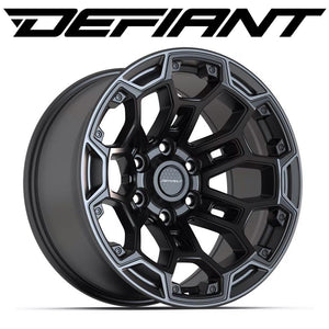 DEFIANT DF03 18x9 6x139.7 -12et Satin Black with Dark Satin Charcoal 2-Tone Wheel