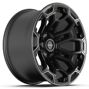 DEFIANT DF03 18x9 6x139.7 -12et Satin Black with Dark Satin Charcoal 2-Tone Wheel