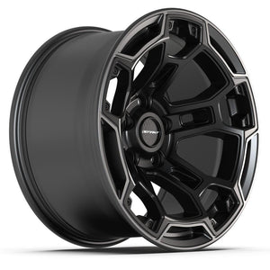 DEFIANT DF03B 17x9 5x127 -12et Satin Black with Dark Satin Charcoal 2-Tone Wheel