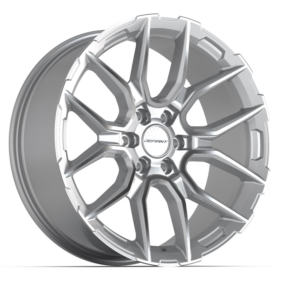 DEFIANT DF18A 22x9 6x139.7 18et Gloss Silver Machined Wheel