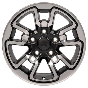 OE Wheels DG55 17x8 5x139.7 18et Satin Black with Polished Face Wheel