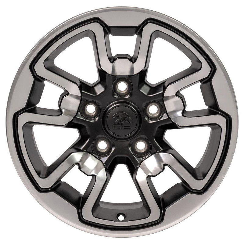 OE Wheels DG55 17x8 5x139.7 18et Satin Black with Polished Face Wheel