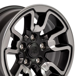 OE Wheels DG55 17x8 5x139.7 18et Satin Black with Polished Face Wheel
