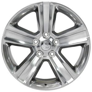 OE Wheels DG65 20x9 5x139.7 19et Gloss Silver with Polished Face Wheel