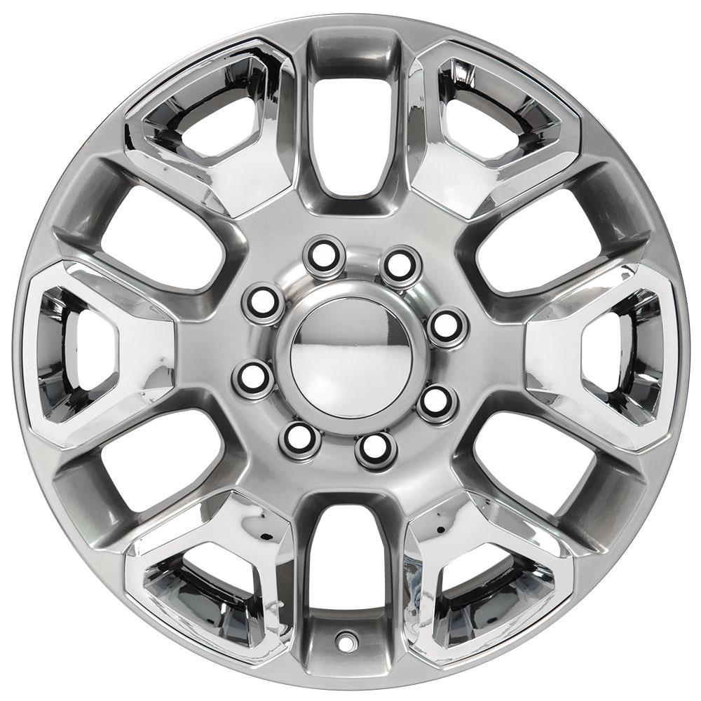 OE Wheels DG66 20x8 8x165.1 54.65et Gloss Hyper Silver with Chrome Insert Wheel