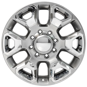 OE Wheels DG66 20x8 8x165.1 54.65et Gloss Hyper Silver with Chrome Insert Wheel