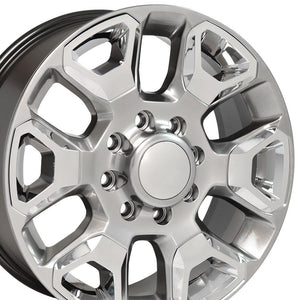 OE Wheels DG66 20x8 8x165.1 54.65et Gloss Hyper Silver with Chrome Insert Wheel