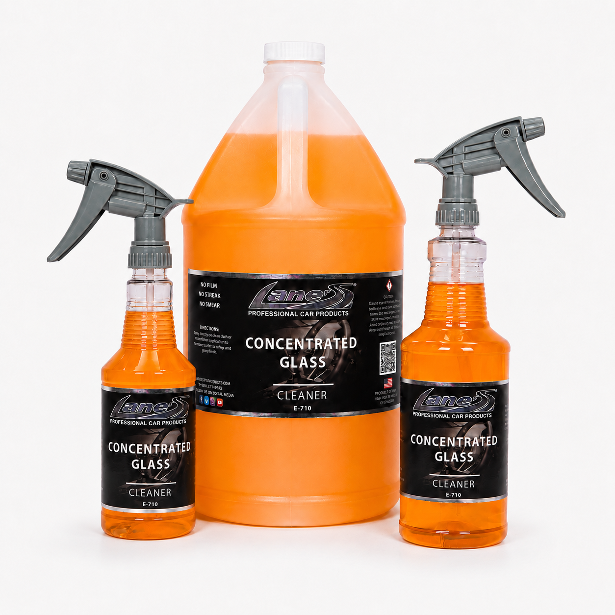 Concentrated Auto Glass Cleaner Bundle – Tint-Safe, Streak-Free, Removes Smoke Residue