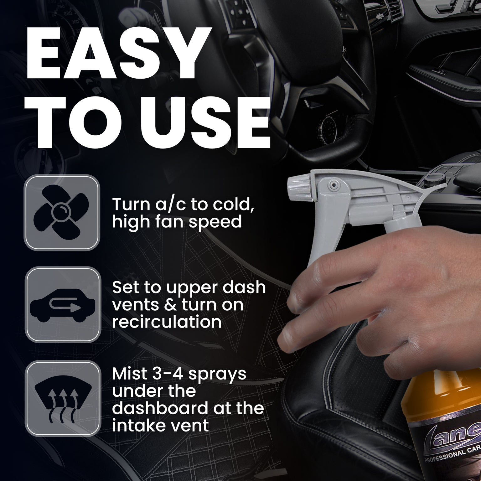 Vanilla Smell Car Air Freshener Spray – Odor Eliminator for Autos