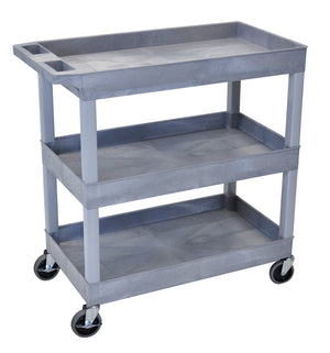 18 x 35 ¼ Inch Gray Tub Cart 3 shelves Item EC111-G