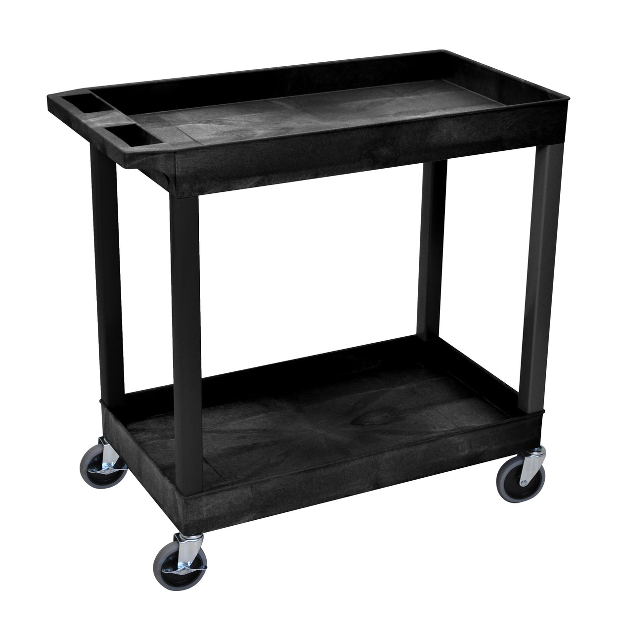 18 x 32 Black Tub Cart 2 shelves Item EC11-B