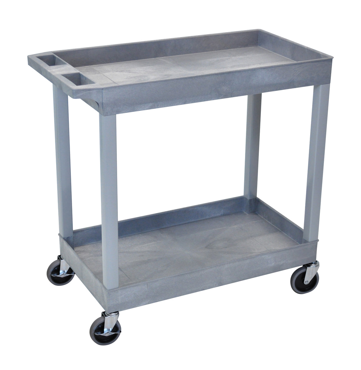 18 x 32 Gray Tub Cart 2 shelves Item EC11-G