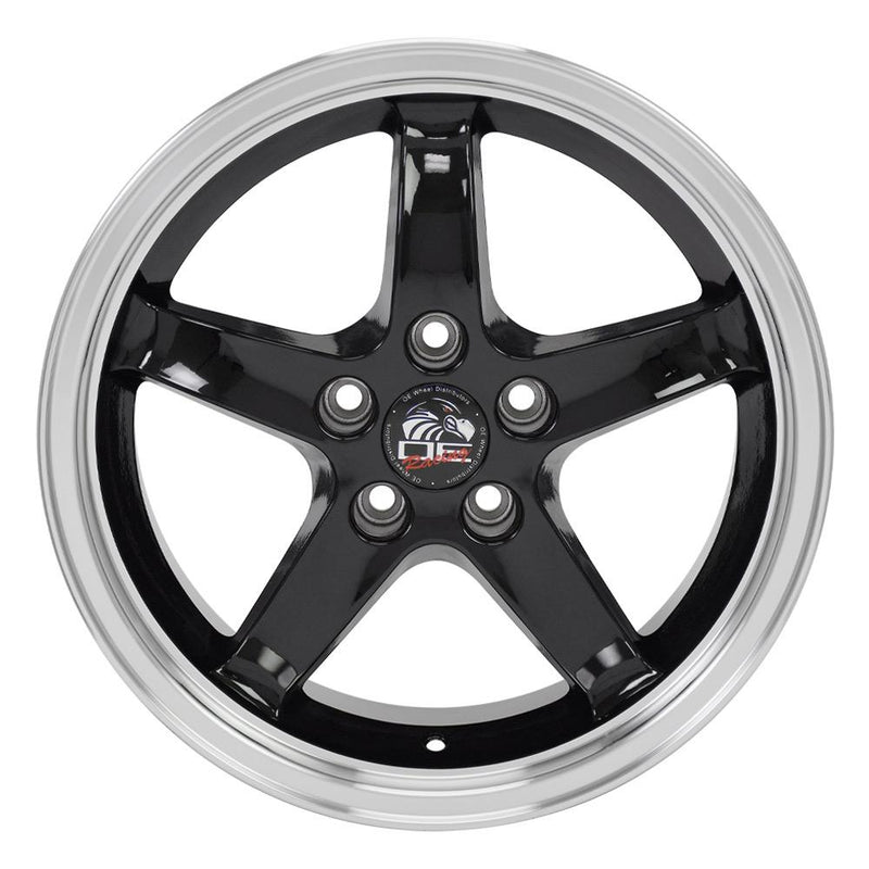 OE Wheels FR04B 17x9 5x114.3 24et Gloss Black Machined Lip Wheel