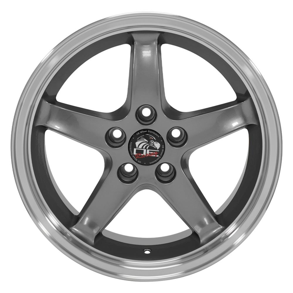 OE Wheels FR04B 17x9 5x114.3 24et Gloss Gunmetal Machined Lip Wheel