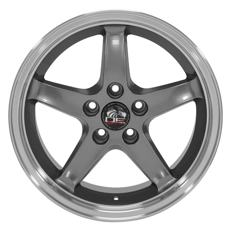 OE Wheels FR04B 17x9 5x114.3 24et Gloss Gunmetal Machined Lip Wheel