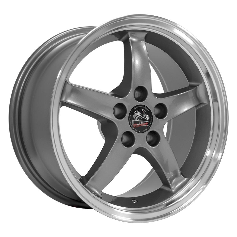 OE Wheels FR04B 17x9 5x114.3 24et Gloss Gunmetal Machined Lip Wheel