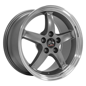 OE Wheels FR04B 17x9 5x114.3 24et Gloss Gunmetal Machined Lip Wheel
