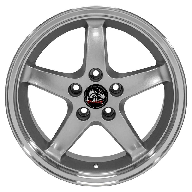 OE Wheels FR04B 17x9 5x114.3 24et Gloss Silver Machined Lip Wheel