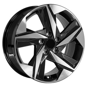 OE Wheels HY12 17x7 5x114.3 49et Gloss Black Machined Wheel