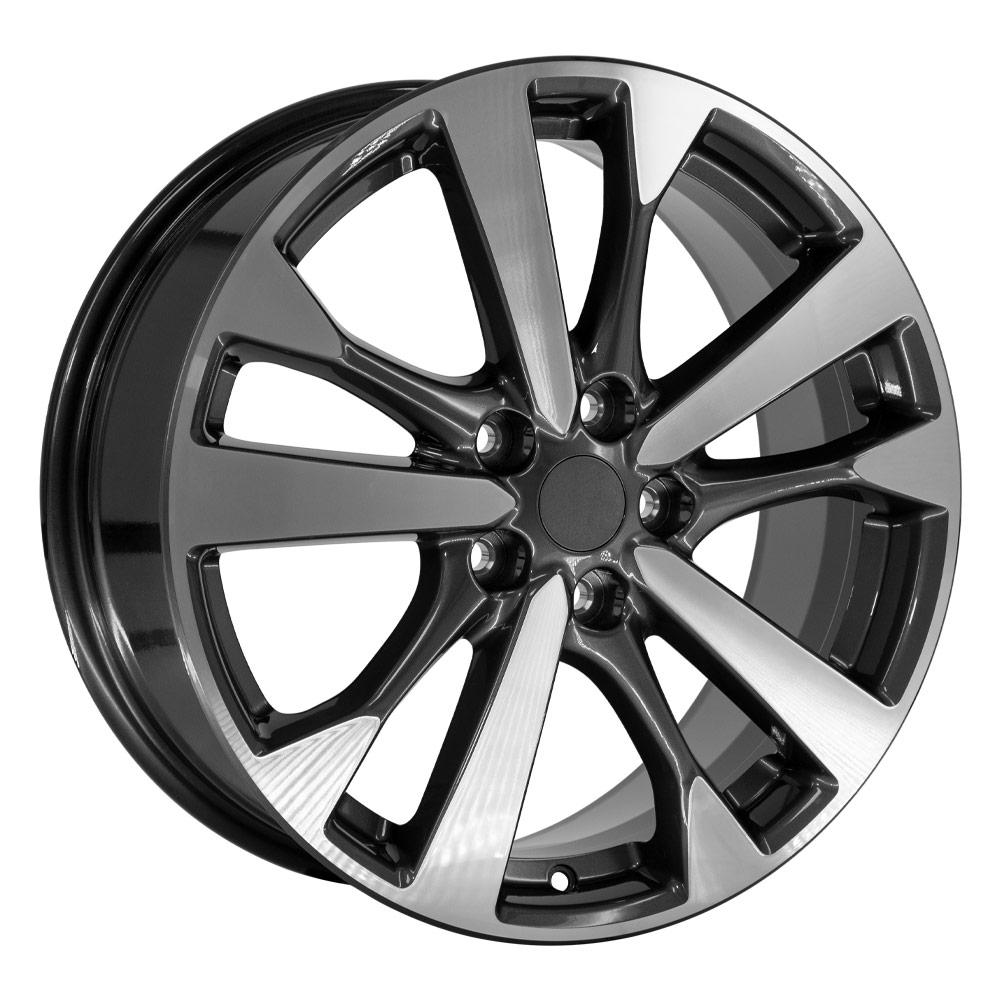OE Wheels NS30 18x7.5 5x114.3 55et Gloss Gunmetal Machined Wheel