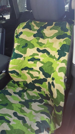 Green Camouflage Car Seat Cover Towel