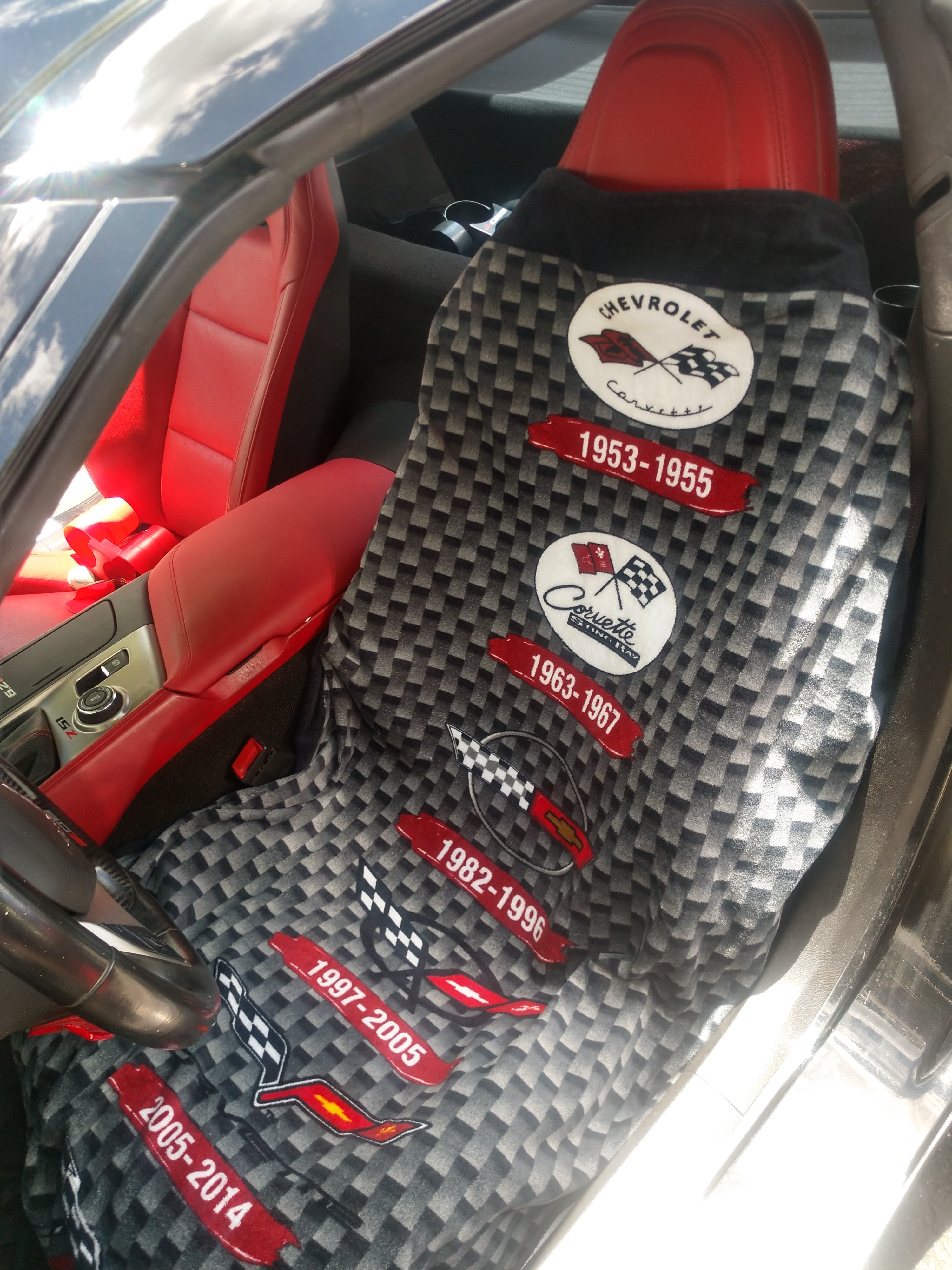 Towel2GO Corvette Logo Collage Car Seat Towel