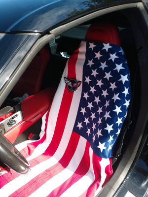 Corvette C5 American Flag Towel2GO Car Seat Cover Towel