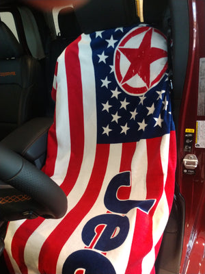 Jeep American Flag TOWEL-2-GO Car Seat Cover Towel