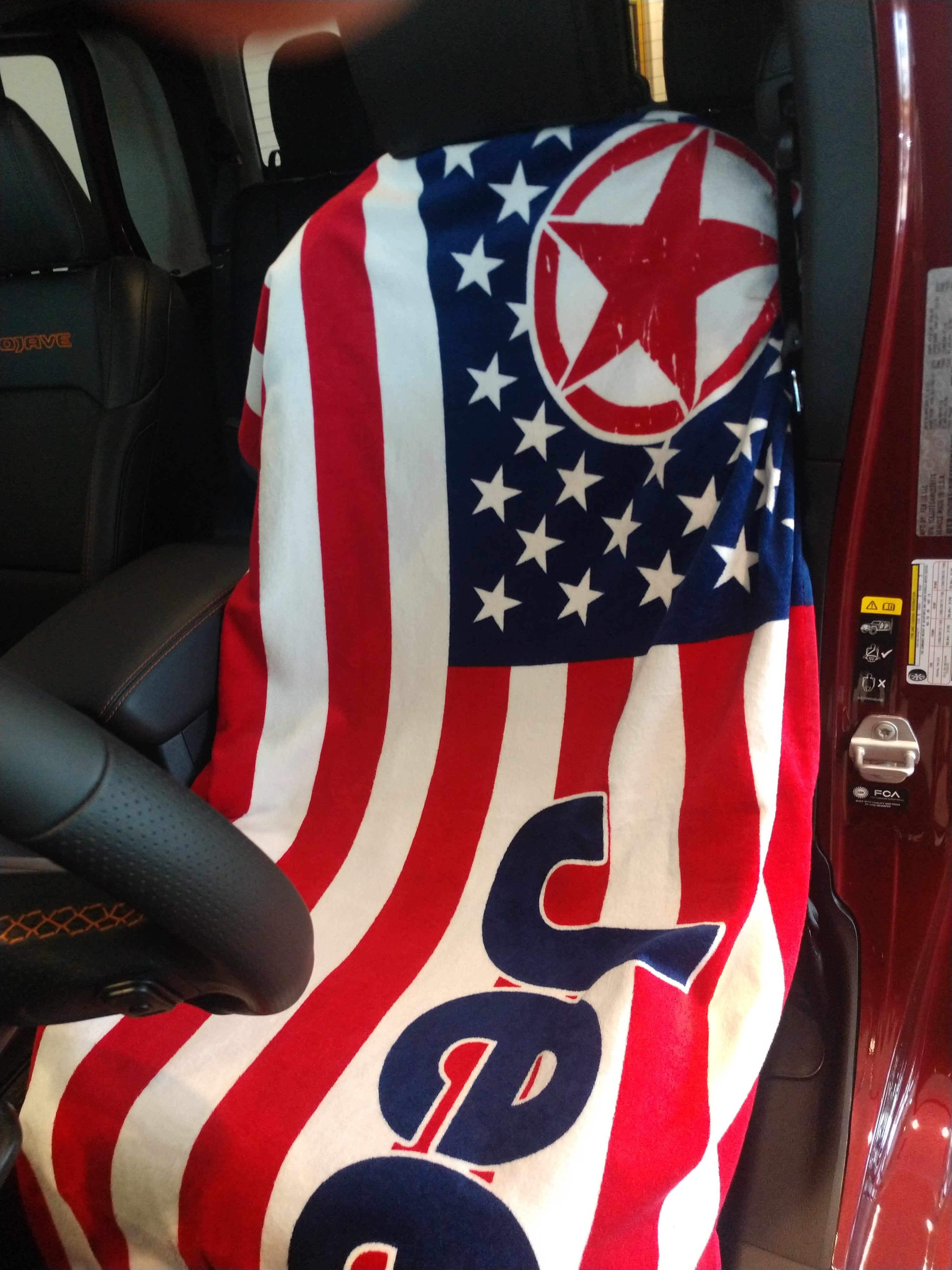Jeep American Flag TOWEL-2-GO Car Seat Cover Towel
