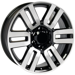OE Wheels TY10 20x7 6x139.7 15et Gloss Black Machined Wheel