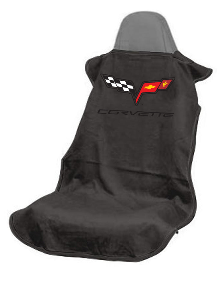 Corvette C6 Black Car Seat Cover Towel