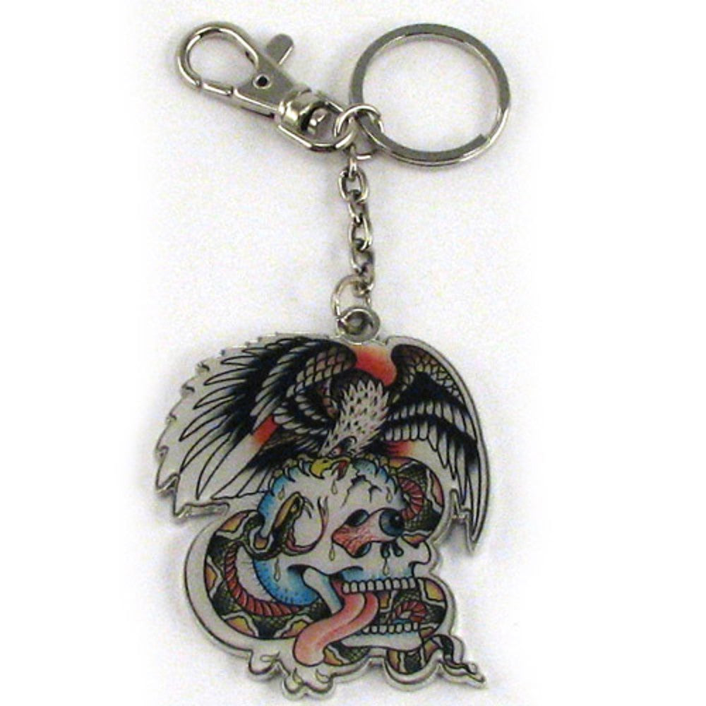 Ed Hardy Battle Chrome Keychain