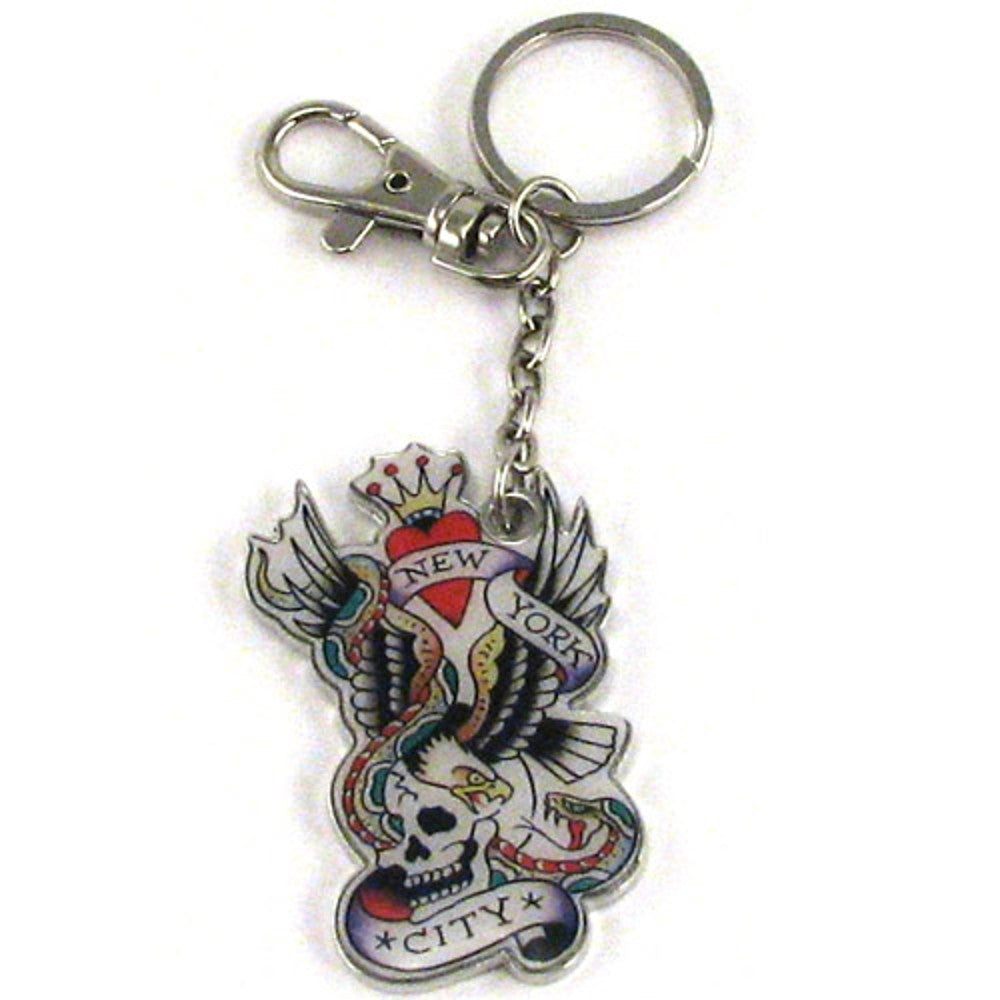 Ed Hardy New York City Chrome Keychain