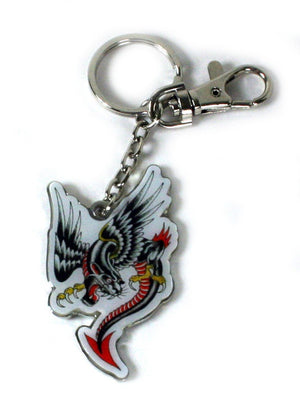 Ed Hardy Panther Dragon Chrome Keychain