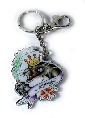 Ed Hardy Panther Chrome Keychain