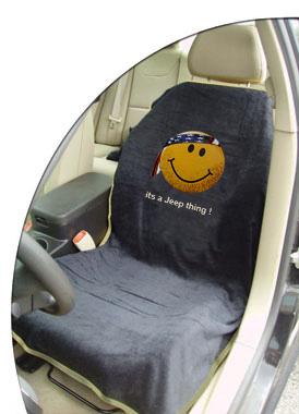 Jeep Black Smiley Face Car Seat Cover Towel