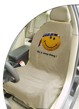 Jeep Tan Smiley Face Car Seat Cover Towel