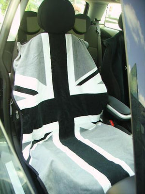 Mini Cooper Union Jack Gray Car Seat Cover Towel
